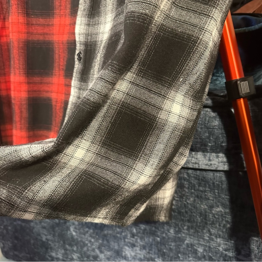 Young & Reckless Mixed Plaid Button-Up Flannel in Red/Black/White - Picture 6 of 9